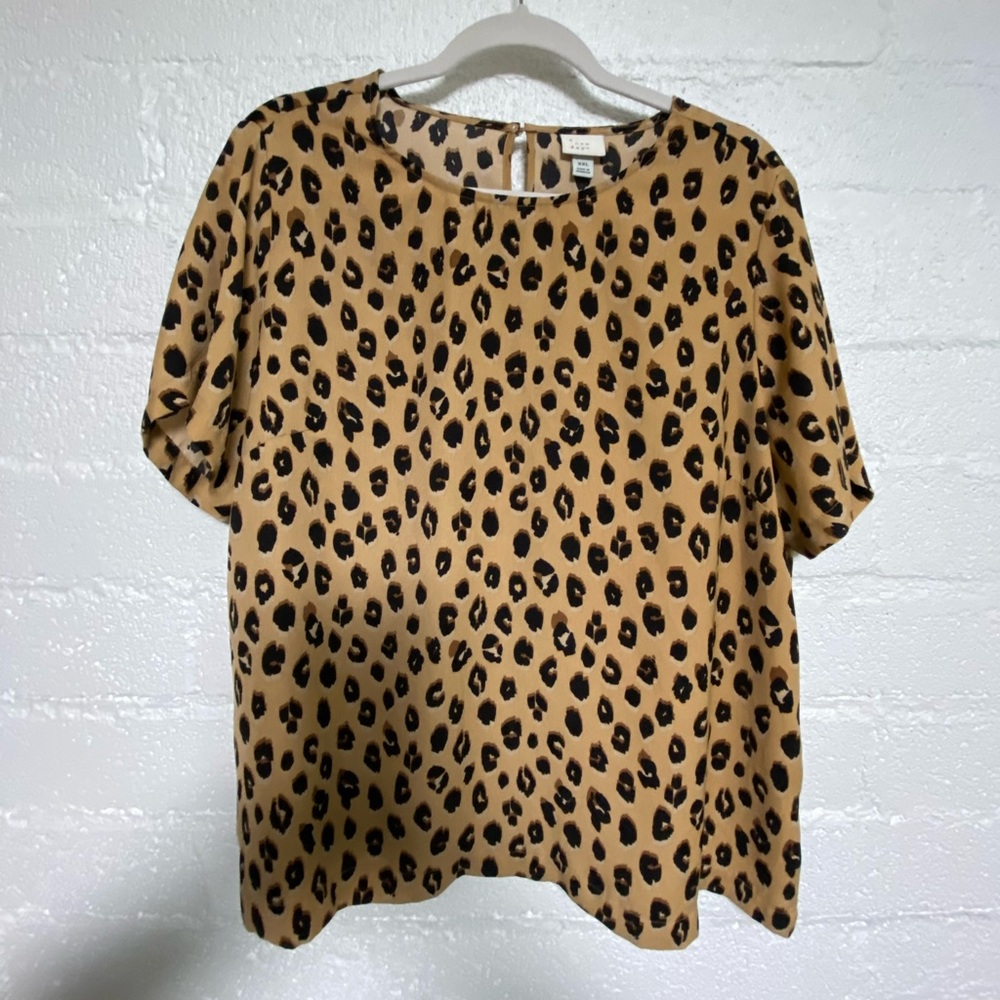 A New Day Cheetah Print Blouse XL